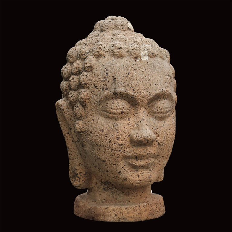 A vintage stone Buddha head