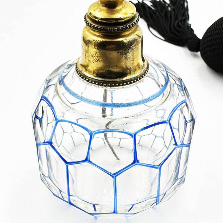 Rare Baccarat enamelled crystal perfume atomiser