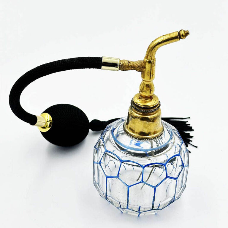 Rare Baccarat enamelled crystal perfume atomiser