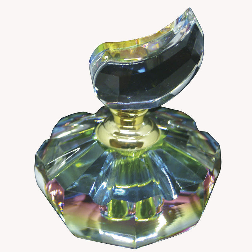 Green lustre glass perfume bottle
