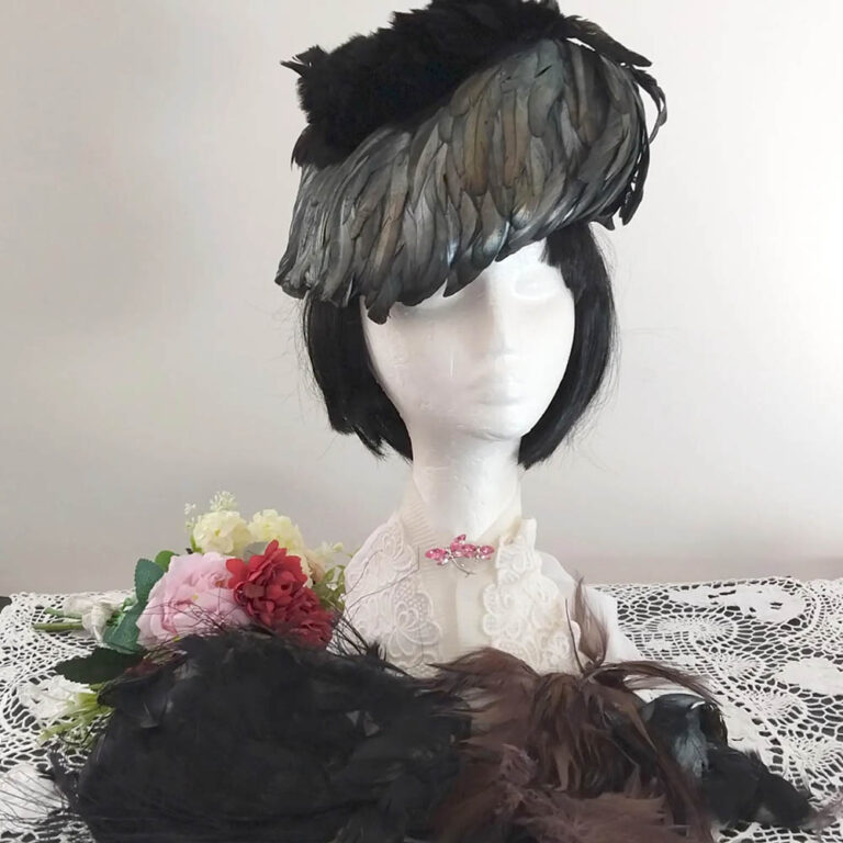 Vintage circa 1950s assorted feather hat restoration lot