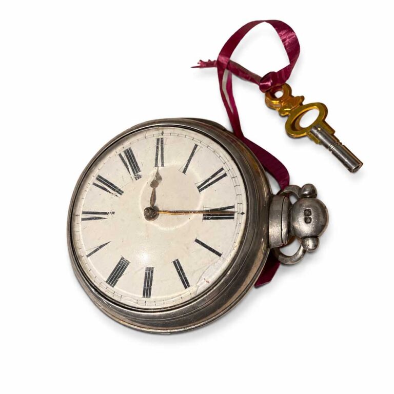 Early 1800s silver pocket watch at Summerland Antiques