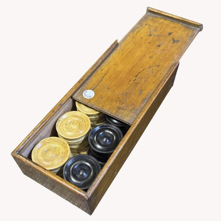 ebony and boxwood backgammon/checkers set