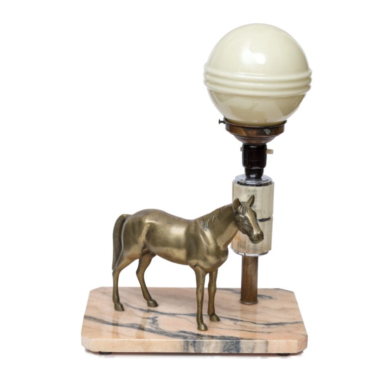 French Art Deco figural horse desk lamp c.1930