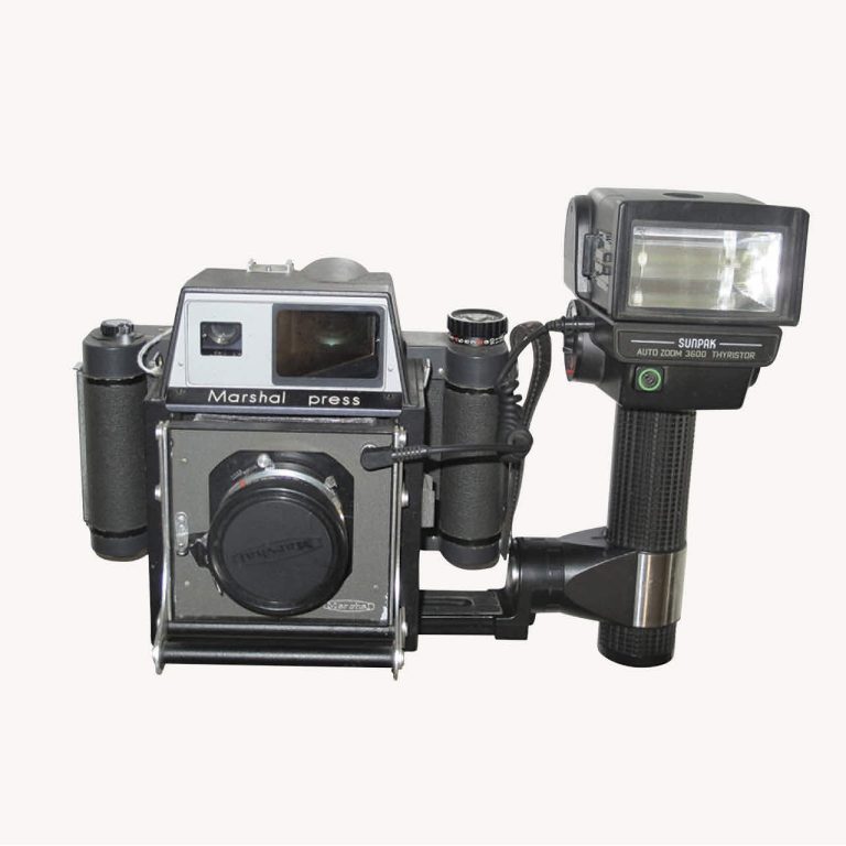 Marshall press camera with flash gun