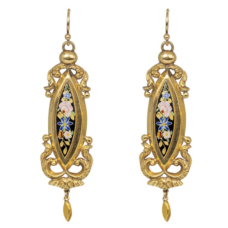 Victorian 18ct gold drop earrings