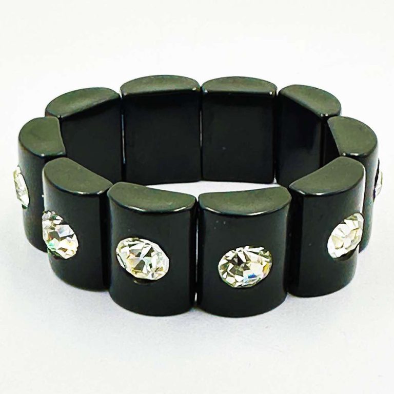 Art Deco bracelet set with rhinestones