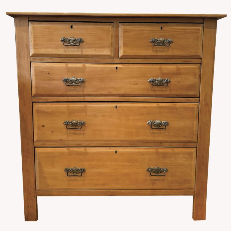 Five drawer pine chest
