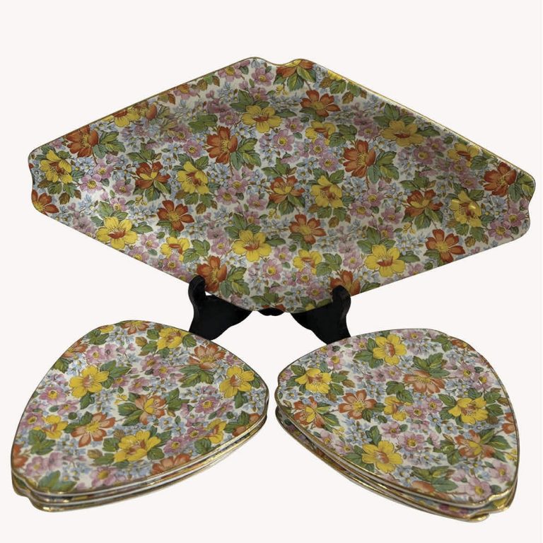 Lord Nelson ware seven piece allover floral sweet set in the Country Lane pattern