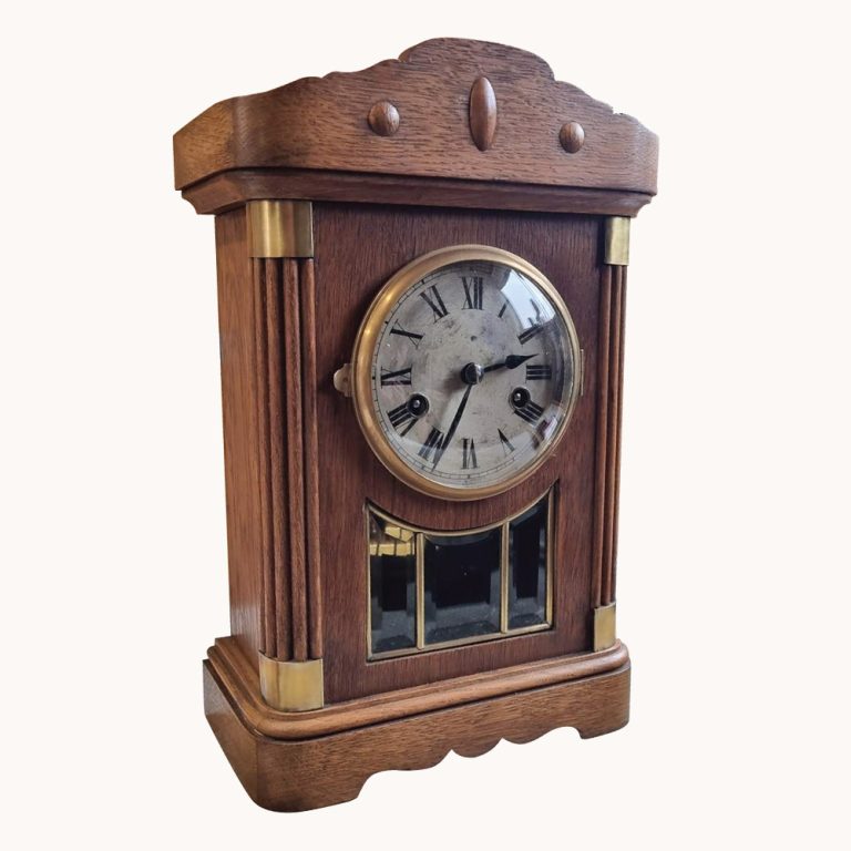 Gustav Becker oak cased antique clock