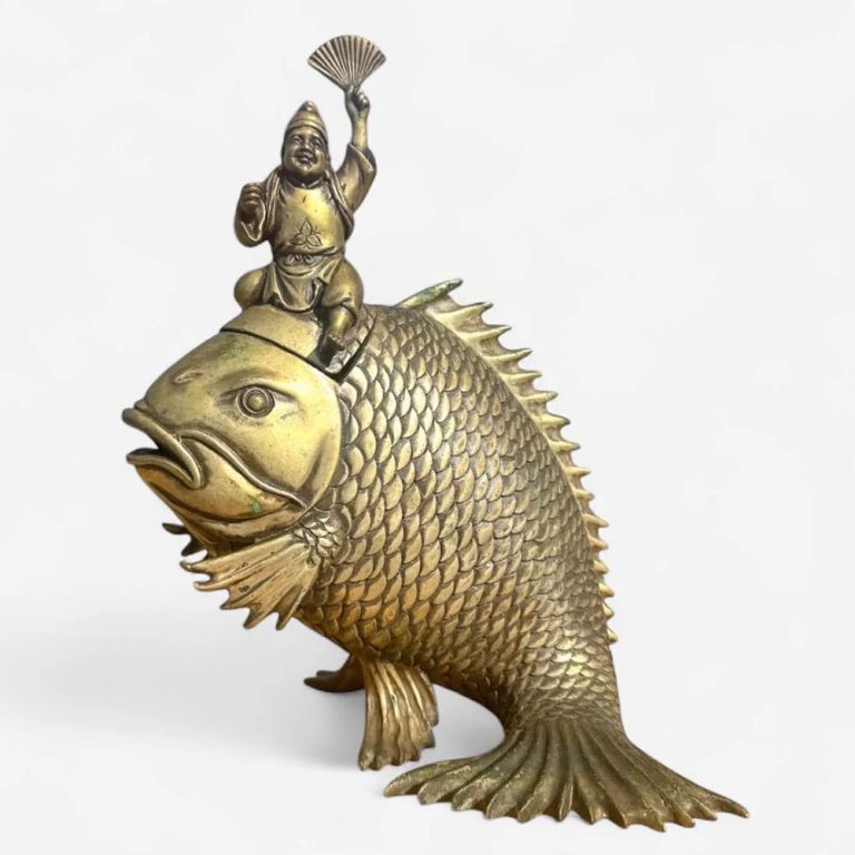 Large vintage solid brass sculpture