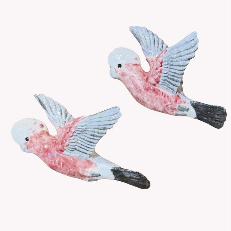 Pair of Australian made ceramic wall galahs