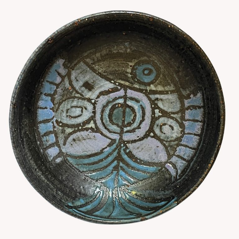 Signed Betty McLaren hand painted Australian pottery bowl.