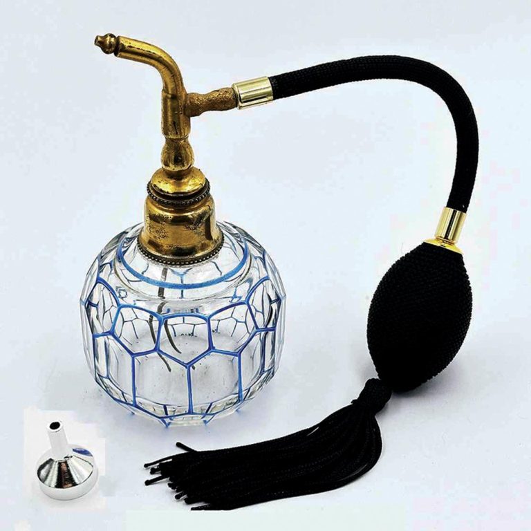 Rare Baccarat enamelled crystal perfume atomiser