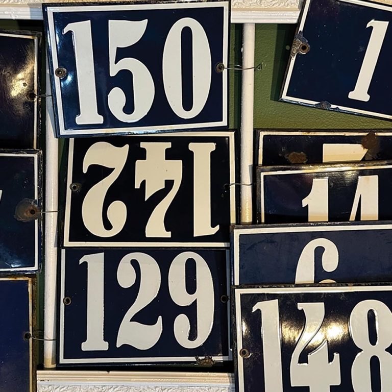 Assorted vintage French enamel house numbers