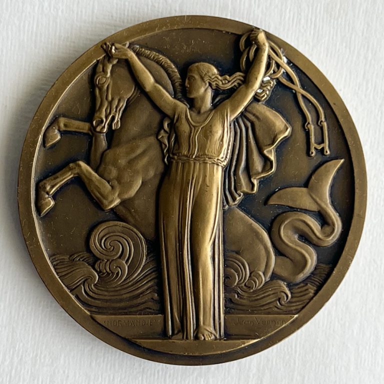 A bronze medallion for S.S. Normandie