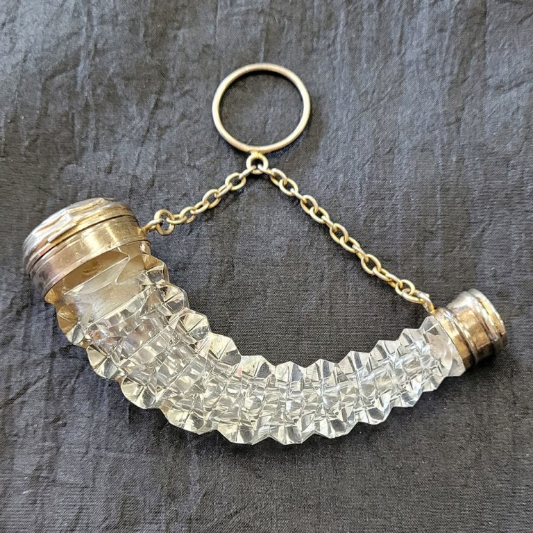 cut glass and silver plate scent bottle