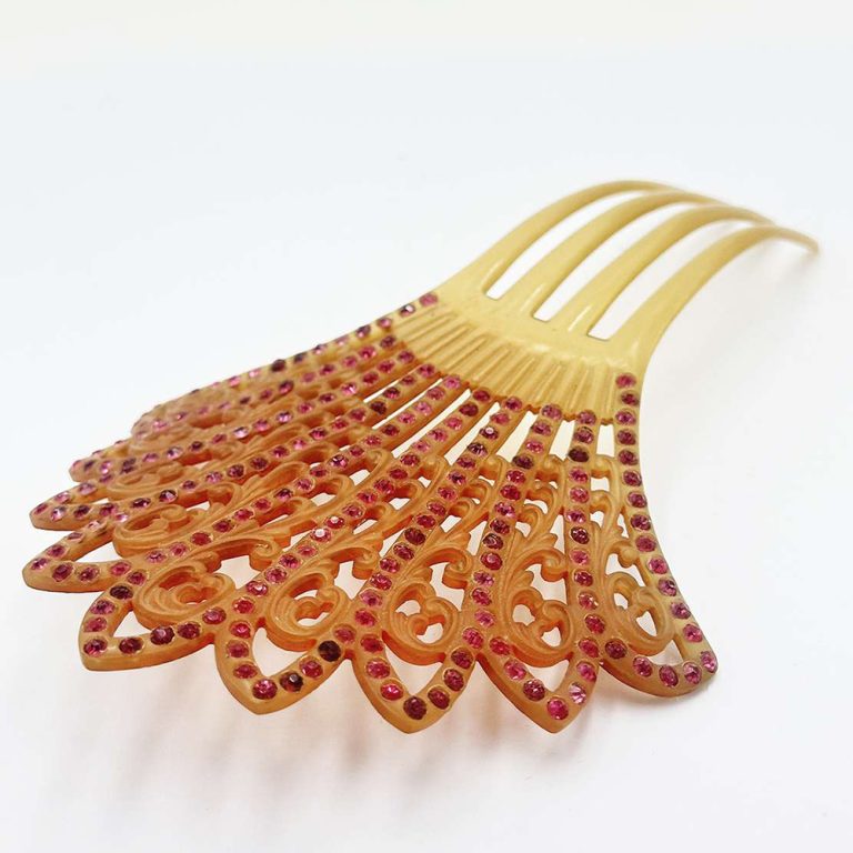 Art Deco celluloid hair comb