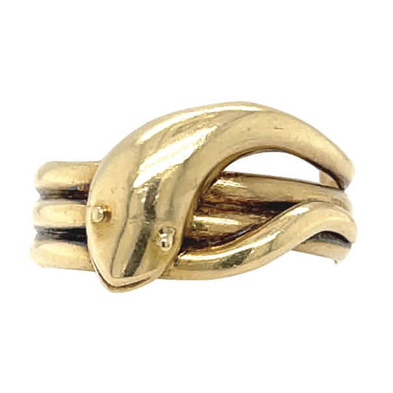 18ct gold serpent ring