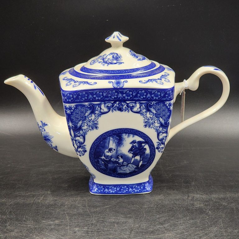 blue and white Ascot teapot