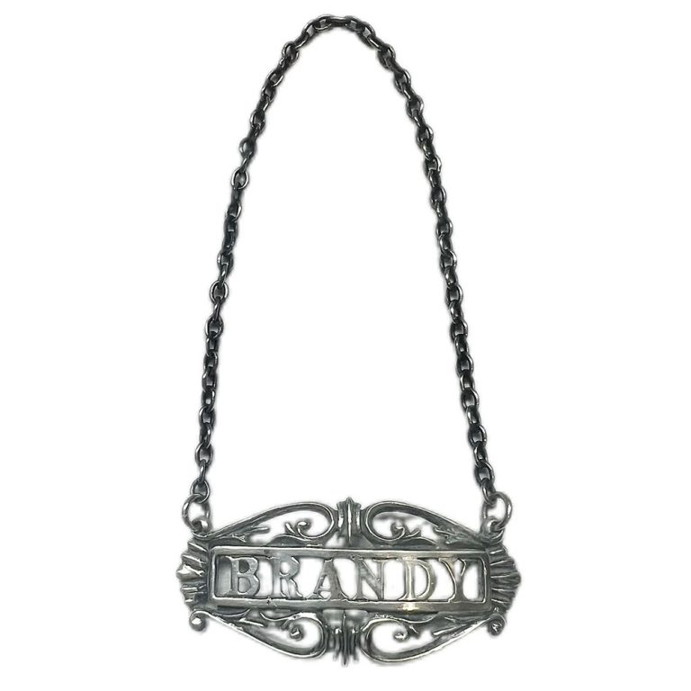 Australian sterling silver liquor ticket for Brandy