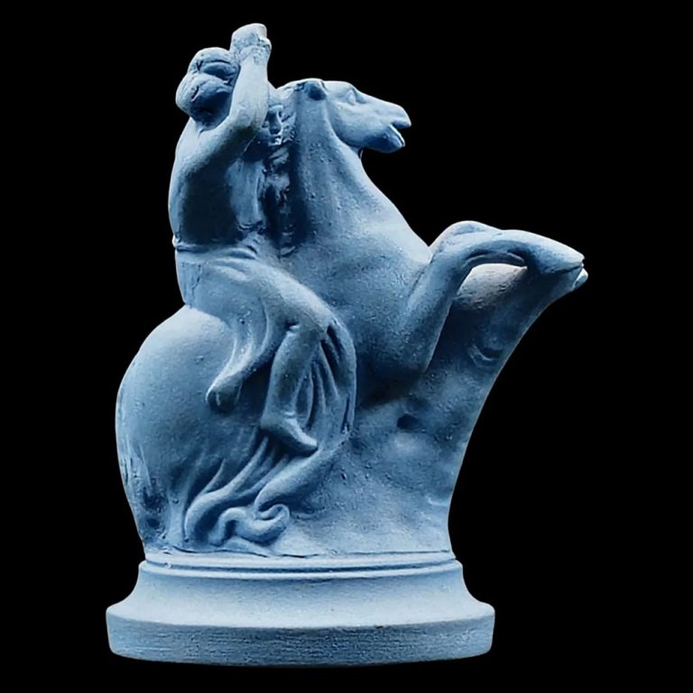 Flaxman Knight, after Wedgwood, in dark blue stoneware