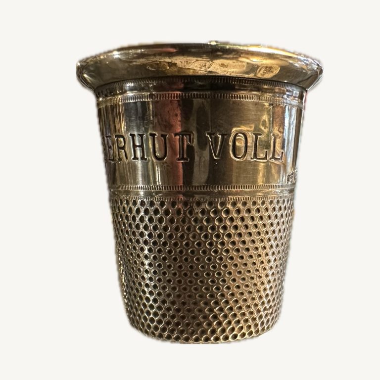 Sterling silver novelty schnapps beaker in the shape of a thimble