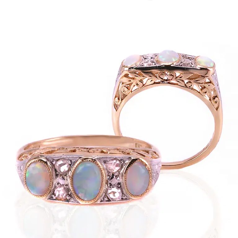 Art Deco opal and diamond ring c.1920