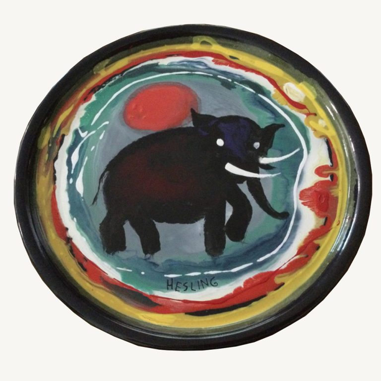 Bernard Hesling vitreous painted enamel plate