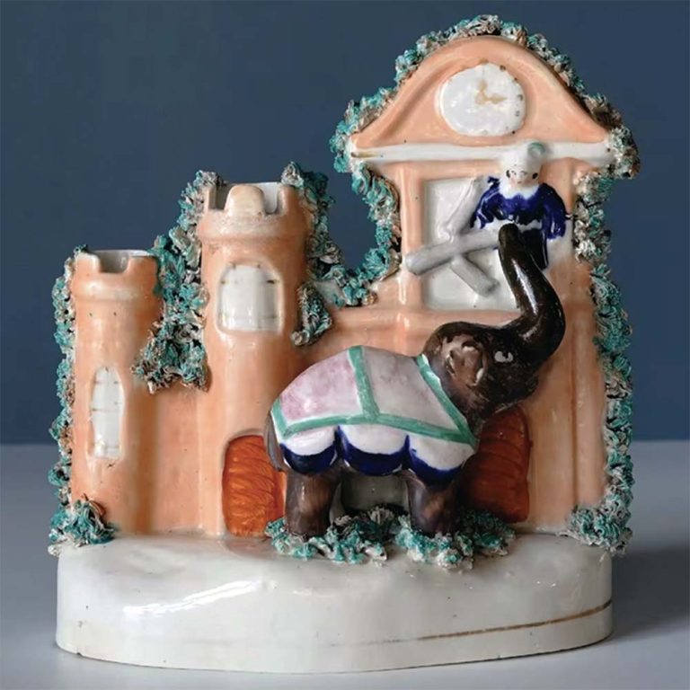 Rare Staffordshire Prince Almansor & the Elephant of Siam