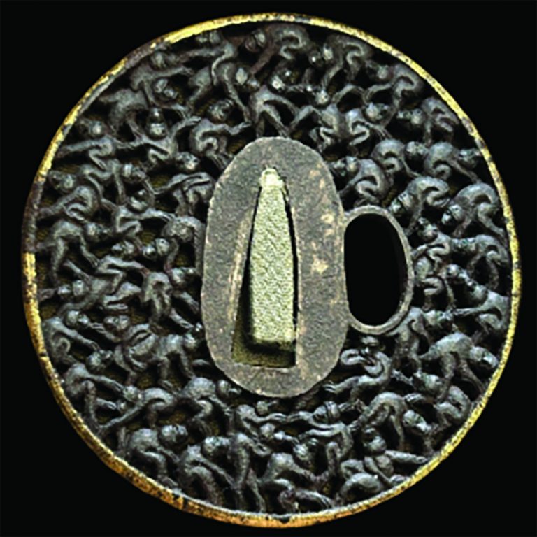 Hizen Mitsuhiro school :1000 monkey tsuba