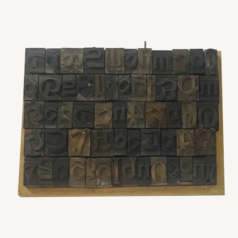 Unique piece of art utilising printer’s letters giving a 'secret message’