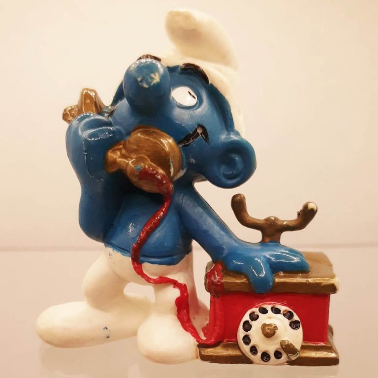 1980s vintage Telephone Smurf
