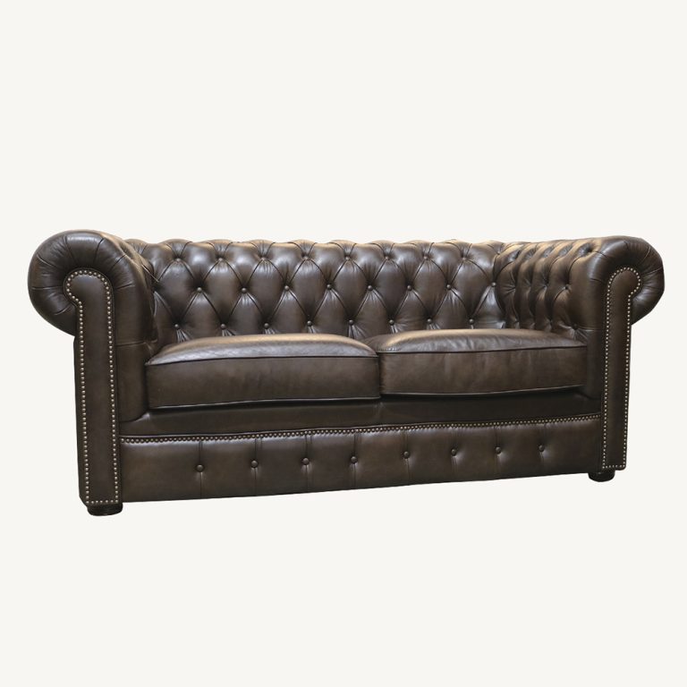 Leather Chesterfield, large 2.5 seater
