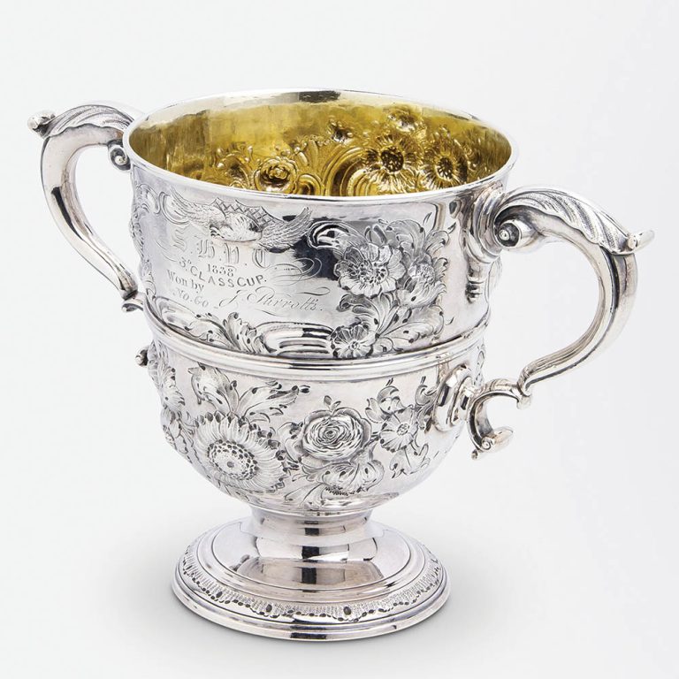19th century Irish silver repousse trophy cup