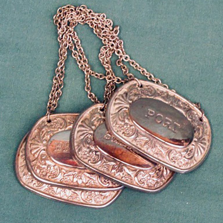 silverplated bottle labels