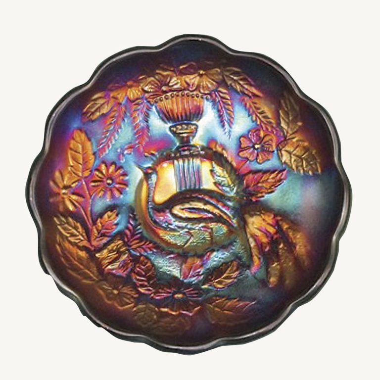 Amethyst carnival glass ice cream bowl by Northwood