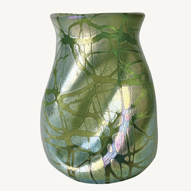 Art Nouveau iridescent glass vase
