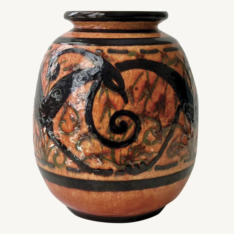 Art Deco ceramic vase signed Jacquet
