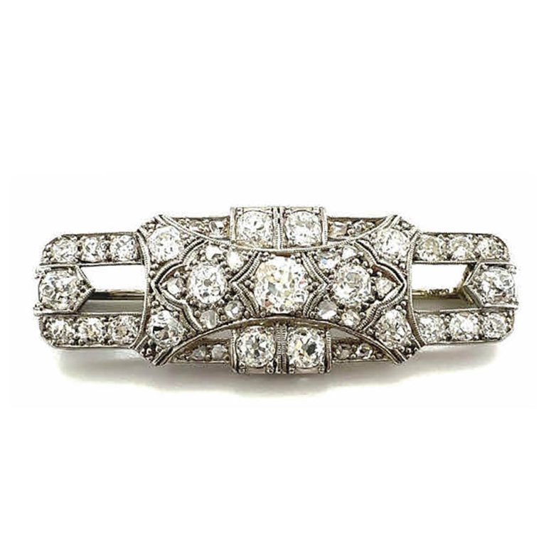 art deco diamond brooch
