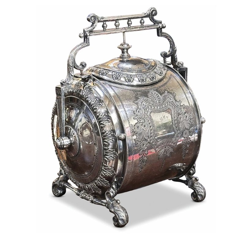 Victorian silver plated biscuit barrel c.1890