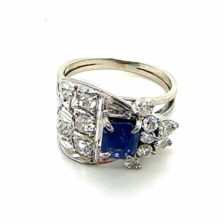 18ct gold sapphire and diamond fancy ring