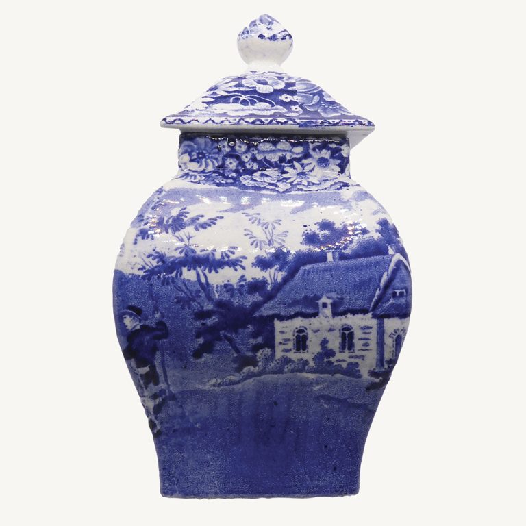 Pratt’s blue and white jar